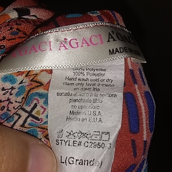 🍁A'gaci Multicolor Blouse Size L - Picture 7 of 7